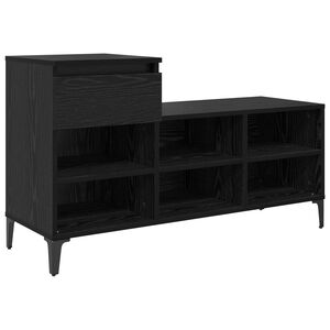 vidaXL Sko Skap 102 x 36 x 60 cm Konstruert tre Svart eik
