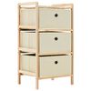 vidaXL Oppbevaringshyller 2 stk med 3 stoffkurver beige sedertre
