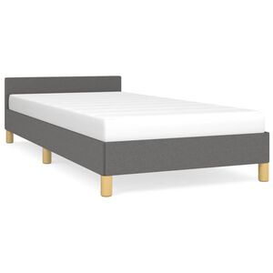 vidaXL Sengeramme uten madrass m&oslash;rkegr&aring; 90x190 cm Single stoff