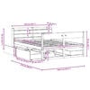 vidaXL Sengeramme uten madrass 140x200 cm heltre furu