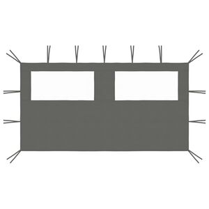 vidaXL Sidevegg til paviljong med vinduer 4x2 m antrasitt