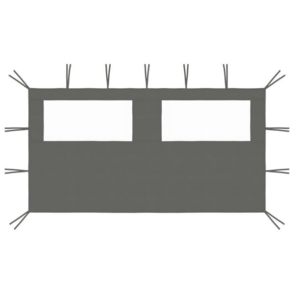 vidaXL Sidevegg til paviljong med vinduer 4x2 m antrasitt