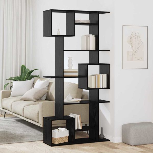 vidaXL Bokskap Svart Eik 92 x 29 x 188 cm Konstruert tre