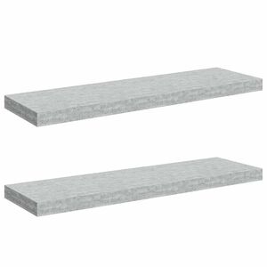 vidaXL Flytende vegghyller 2 stk betonggr&aring; 80x23,5x3,8 cm MDF