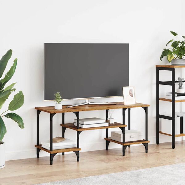 vidaXL TV-skap Gamle tre 102 x 35 x 45,5 cm Ingeni&oslash;rtre og jern