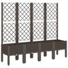 vidaXL Plantekasse med espalier brun 160x40x142 cm PP