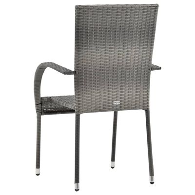 vidaXL Stablestoler 6 stk grå polyrotting