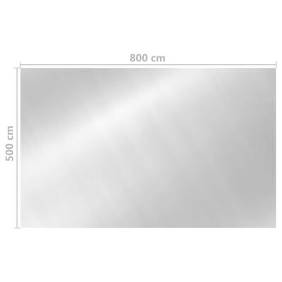 vidaXL Bassengtrekk rektangulært 800x500 cm PE sølv