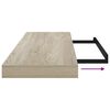 vidaXL Flytende vegghylle eik 80x23,5x3,8 cm MDF