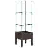 vidaXL Plantekasse med espalier brun 40x40x142,5 cm PP