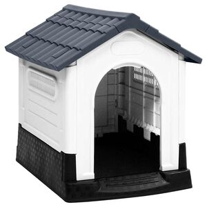 vidaXL Hundehus gr&aring;tt 57x68x66 cm polypropylen
