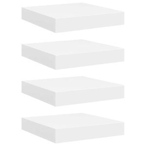 vidaXL Flytende vegghyller 4 stk hvit 23x23,5x3,8 cm MDF