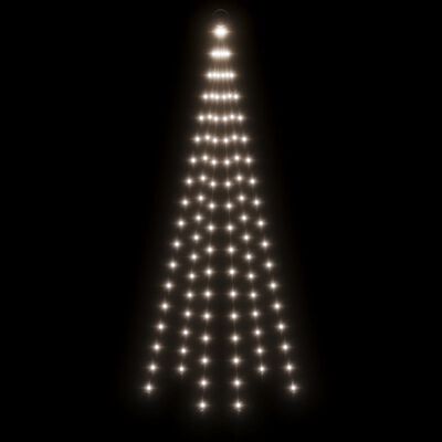 vidaXL Juletre på flaggstang 108 LED kaldhvit 180 cm