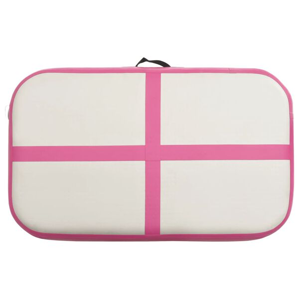 vidaXL Oppbl&aring;sbar gymnastikkmatte med pumpe 60x100x15 cm PVC rosa