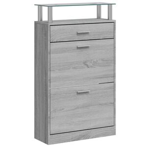 vidaXL Skoskap gr&aring; sonoma 63x24x104 cm konstruert tre
