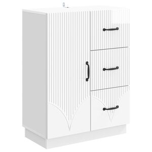 vidaXL Serviesskap H&oslash;gglans hvit 66 x 34,5 x 87 cm Konstruert tre