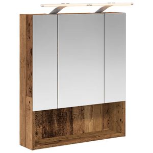 vidaXL Baderomsspeilskap Gammelt tre 60 x 14.5 x 70 cm Konstruert tre