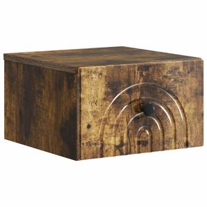 vidaXL Vegghengt Nattbord R&oslash;kt Eik 33 x 34,5 x 20 cm Konstruert tre