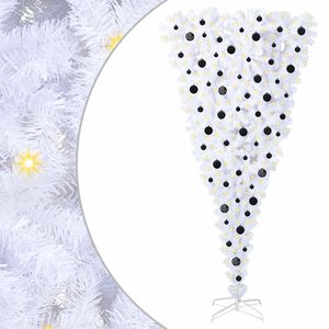 vidaXL Kunstig juletre med 300 LED med stativ Hvit 210 cm PVC og St&aring;l