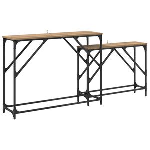 vidaXL Konsollbord 2 stk. Artisan Eik 100 x 28 x 75 cm Konstruert tre