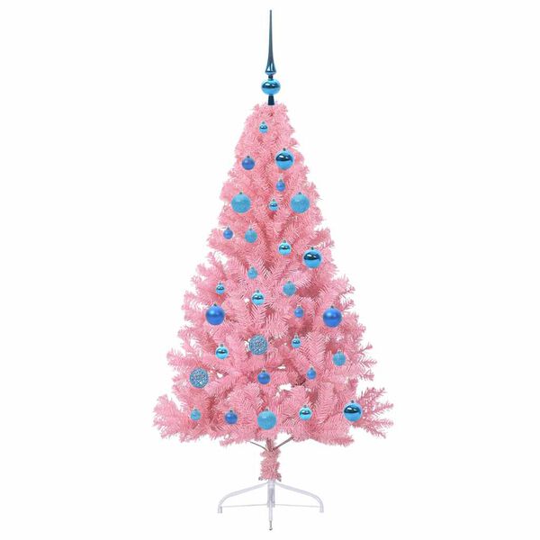 vidaXL Kunstig Forhåndsopplyst Juletre med 150 LED Rosa 150 cm PVC