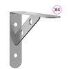 vidaXL Hyllebraketter 4 stk 15x2,5x11,5 cm s&oslash;lv rustfritt st&aring;l