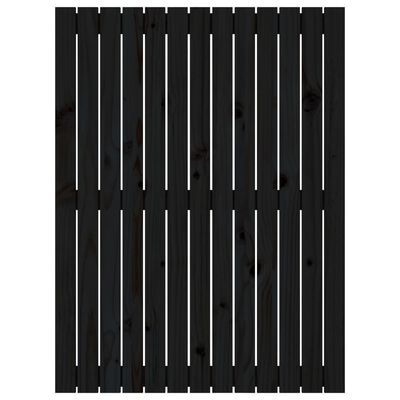 vidaXL Veggmontert sengegavl svart 82,5x3x110 cm heltre furu