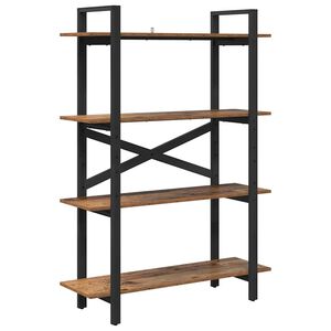 vidaXL Bokhylle 4 niv&aring;er 100 x 33,5 x 140 cm Konstruert tre Gamle tre