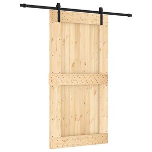 vidaXL Skyved&oslash;r Naturlig og svart 100 x 210 cm Massiv Furu Tre