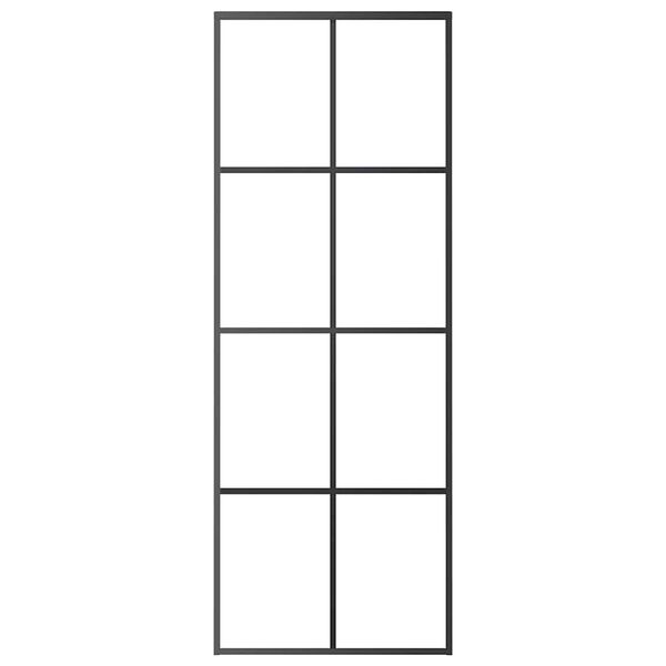 vidaXL Skyved&oslash;r svart 76x205 cm ESG glass og aluminium