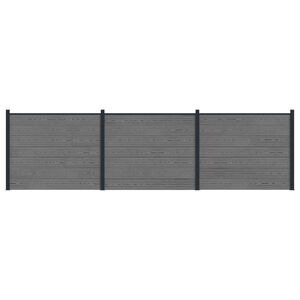 vidaXL Gjerdeplate 3 pcs WPC og Aluminium Gr&aring;