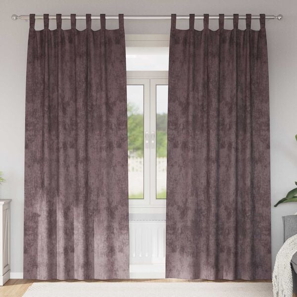 vidaXL Fl&oslash;yel Gardiner med gardiner 2 pcs Brun 225 x 140 cm Fl&oslash;yel