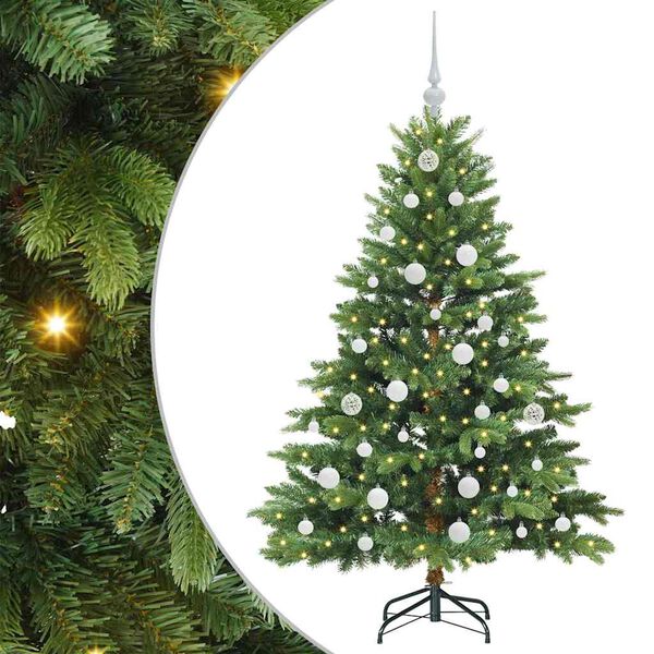 vidaXL Kunstig juletre med 150 LED med stativ gr&oslash;nn 150 cm PE og PVC
