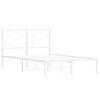vidaXL Sengeramme i metall med hodegavl hvit 120x190 cm