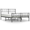 vidaXL Sengeramme i metall med hode- og fotgavl svart 140x200 cm