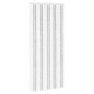 vidaXL Insektgardin Chenille Lys Gr&aring; og Hvit 90 x 200 cm 100% PP