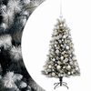 vidaXL Kunstig hengslet juletre med kuler 120 cm 150 LED-lys Varmhvit