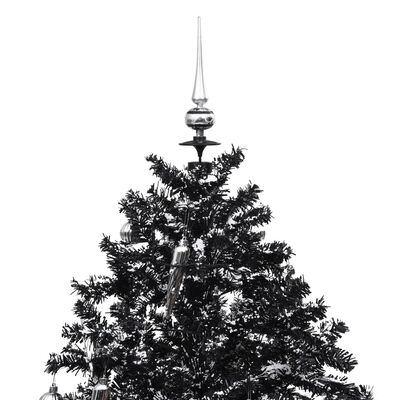 vidaXL Kunstig juletre med snø og paraplyfot svart 140 cm PVC
