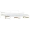 vidaXL Uttrekkbar dagseng hvit 90x190 cm heltre furu