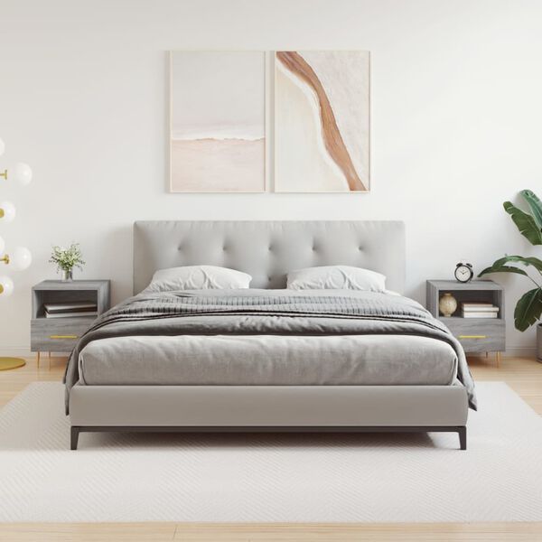 vidaXL Nattbord 2 stk gr&aring; sonoma 40x35x47,5 cm konstruert tre