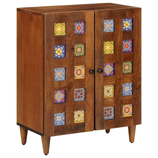 vidaXL Serviesskap 3 pcs Valn&oslash;tt Massiv mango tre