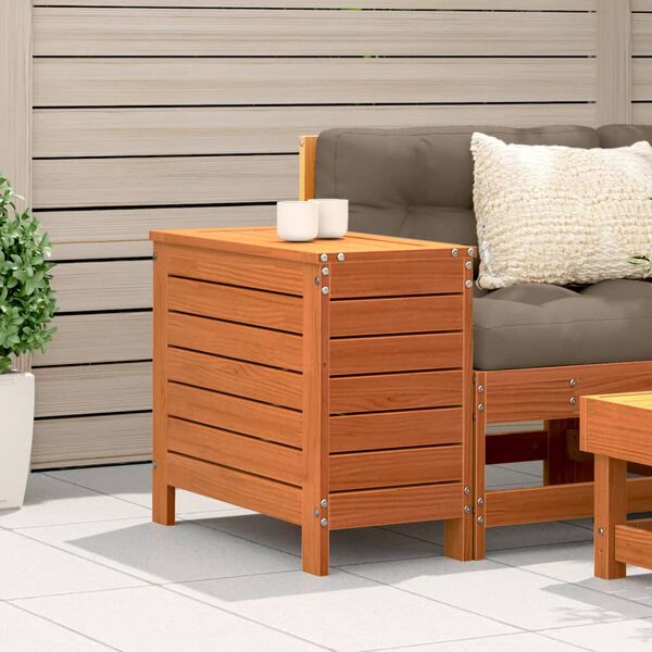 vidaXL Hagefotskammel voksbrun 62x31,5x52 cm heltre furu