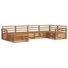 vidaXL Utend&oslash;rs sofa-sett 6 pcs Naturlig Solid akasietre