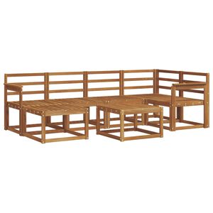 vidaXL Utend&oslash;rs sofa-sett 7 pcs Naturlig Solid akasietre