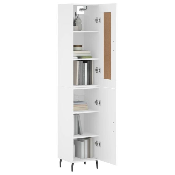vidaXL Highboard hvit 34,5x34x180 cm konstruert tre