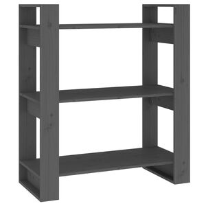 vidaXL Bokhylle/romdeler gr&aring; 80x35x91 cm heltre furu