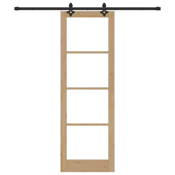 vidaXL Skyved&oslash;r Naturlig 78 x 232 cm Massivt furutre og glass