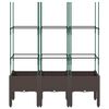 vidaXL Plantekasse med espalier brun 120x40x142,5 cm PP