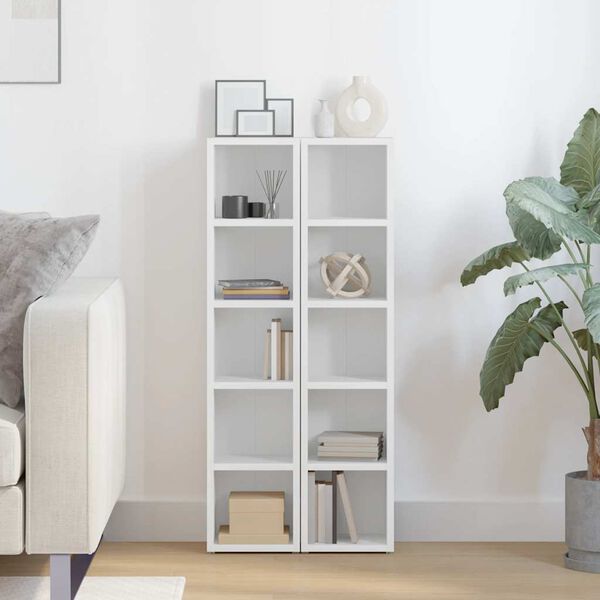 vidaXL CD-skap 2 stk hvit 21x16x93,5 cm sponplate