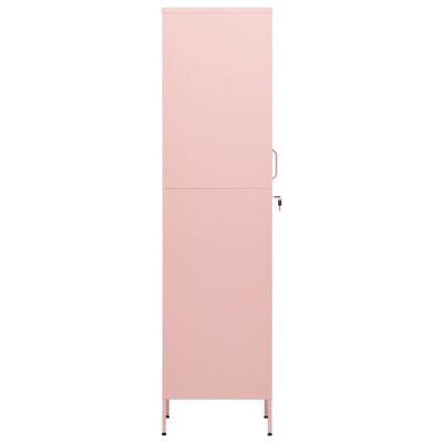 vidaXL Oppbevaringsskap rosa 35x46x180 cm stål
